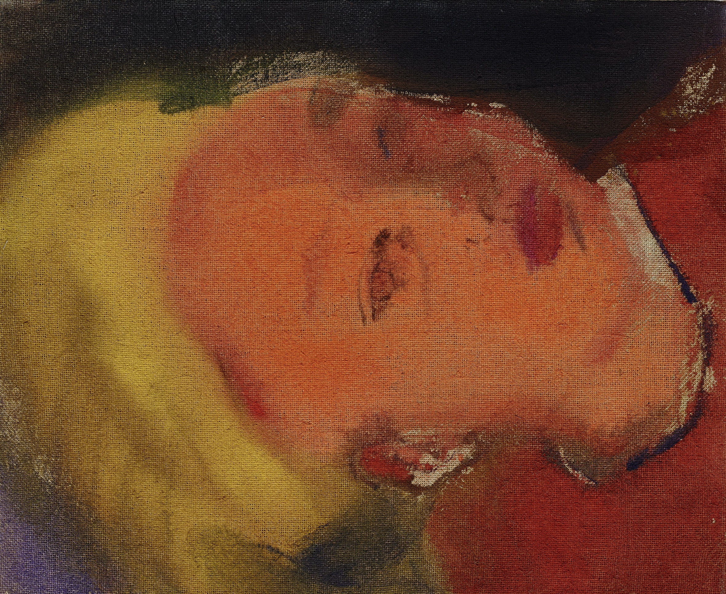 Leiko Ikemura: Reclining Face Orange, 2008 © die Künstlerin & Miettinen Collection